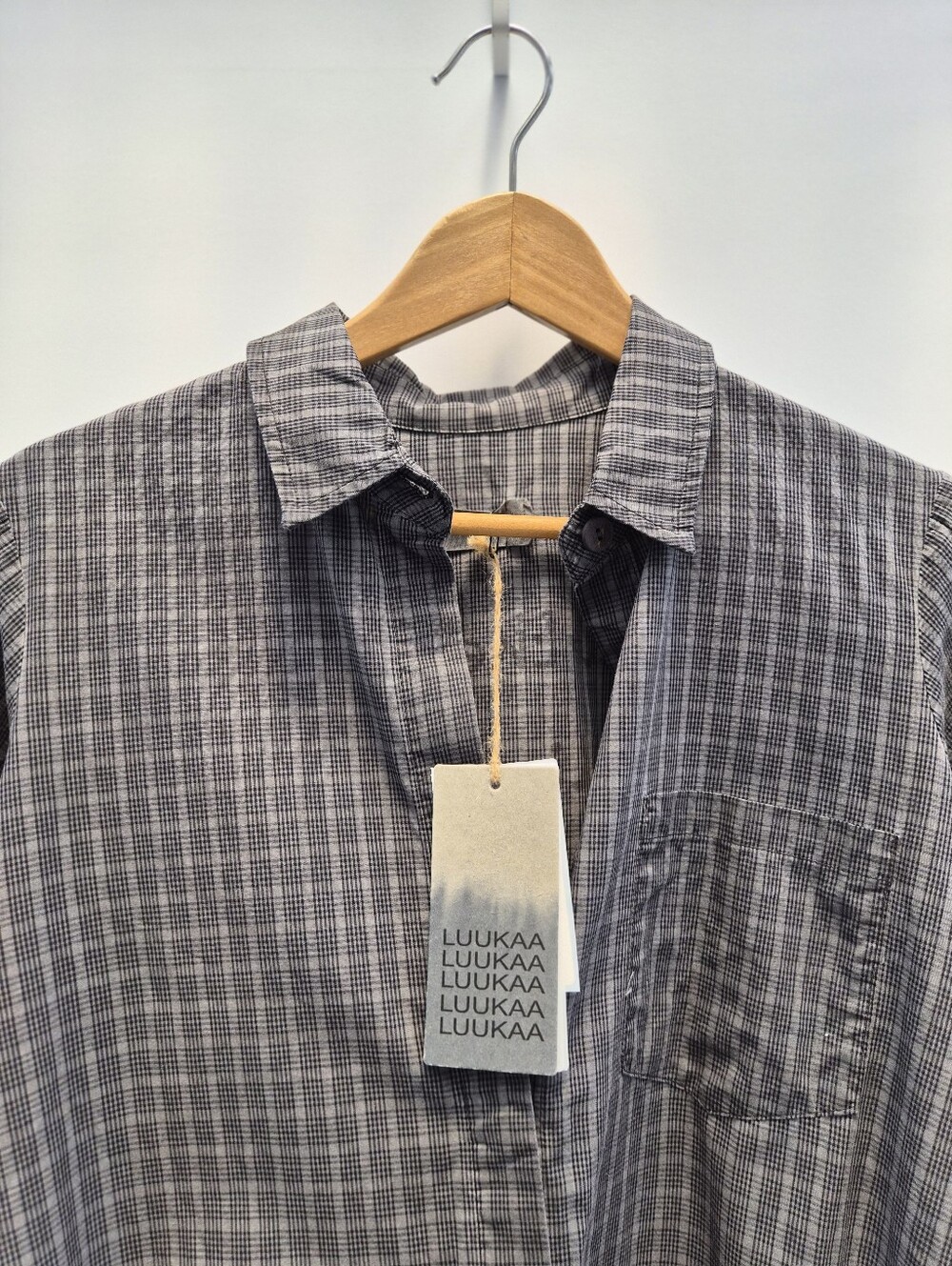 Luukaa Dark Academia Grunge Plaid Grid Tunic Shirt Dress Imagine Peace Size 8 - Picture 3 of 16